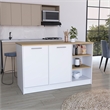 Pemberly Row Two Cabinet Kitchen Island 59in Wide in Multi-Color