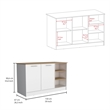 Pemberly Row Two Cabinet Kitchen Island 59in Wide in Multi-Color