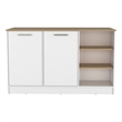 Pemberly Row Two Cabinet Kitchen Island 59in Wide in Multi-Color