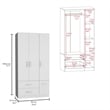 Pemberly Row 4 Door Bedroom Wardrobe Armoire 71in High in White