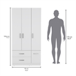 Pemberly Row 4 Door Bedroom Wardrobe Armoire 71in High in White
