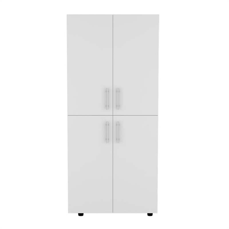 Pemberly Row Tall Bedroom Armoire Wardrobe 70.8in High in White