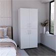 Pemberly Row Tall Bedroom Armoire Wardrobe 70.8in High in White