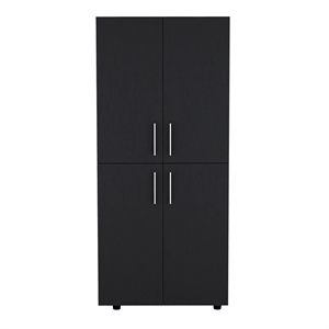 Pemberly Row Tall Bedroom Armoire Wardrobe 70.8in High in Black