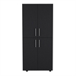Pemberly Row Tall Bedroom Armoire Wardrobe 70.8in High in Black