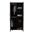 Pemberly Row Tall Bedroom Armoire Wardrobe 70.8in High in Black