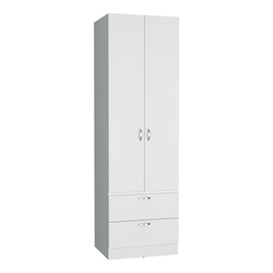 Pemberly Row Tall Bedroom Armoire Wardrobe 76in High in White