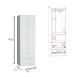 Pemberly Row Tall Bedroom Armoire Wardrobe 76in High in White