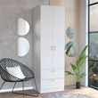 Pemberly Row Tall Bedroom Armoire Wardrobe 76in High in White