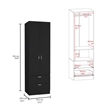 Pemberly Row Tall Bedroom Armoire Wardrobe 76in High in Black