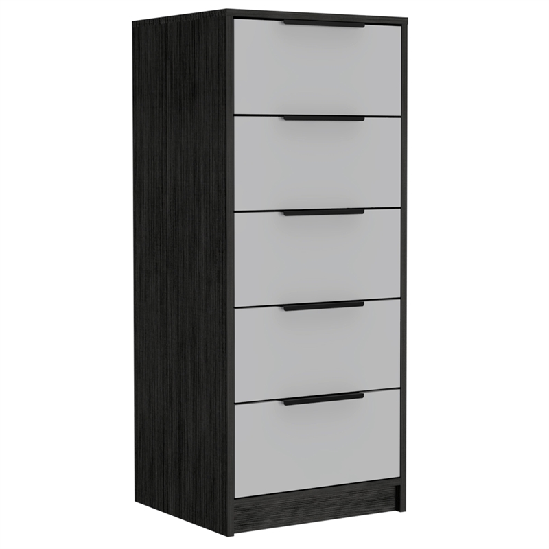 Pemberly Row 2 Piece Bedroom Set 2 Dressers in White and Smokey Oak