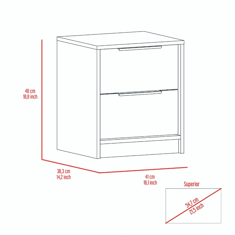 Pemberly Row 2 Piece Bedroom Set 2 Dressers in White and Smokey Oak