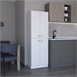 Pemberly Row Tall Pantry Storage Cabinet 71.1in High in White