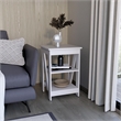Pemberly Row 3 Open Shelf Side End Table 23.8in High in White