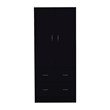 Pemberly Row 2 Door 2 Drawer Bedroom Armoire 70.9in High in Black