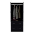Pemberly Row 2 Door 2 Drawer Bedroom Armoire 70.9in High in Black