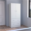 Pemberly Row 2 Door 2 Drawer Bedroom Armoire 70.9in High in White