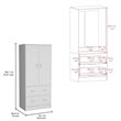 Pemberly Row 2 Door 2 Drawer Bedroom Armoire 70.9in High in White