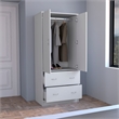 Pemberly Row 2 Door 2 Drawer Bedroom Armoire 70.9in High in White