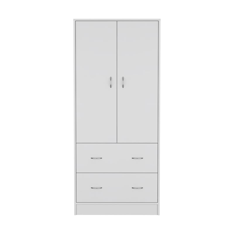 Pemberly Row 2 Door 2 Drawer Bedroom Armoire 70.9in High in White