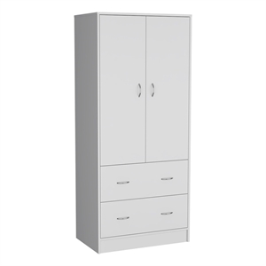 Pemberly Row 2 Door 2 Drawer Bedroom Armoire 70.9in High in White