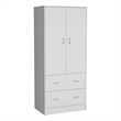 Pemberly Row 2 Door 2 Drawer Bedroom Armoire 70.9in High in White