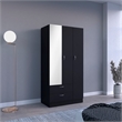 Pemberly Row Bedroom Armoire with Hanging Rod and Drawers in Black