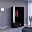 Pemberly Row Bedroom Armoire with Hanging Rod and Drawers in Black