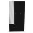 Pemberly Row Bedroom Armoire with Hanging Rod and Drawers in Black