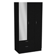 Pemberly Row Bedroom Armoire with Hanging Rod and Drawers in Black