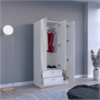 Pemberly Row Bedroom Armoire with Hanging Rod and Drawers in White