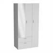 Pemberly Row Bedroom Armoire with Hanging Rod and Drawers in White