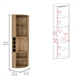 Pemberly Row Corner Bar Cabinet with Wine Storage 70.8in in Beige
