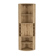 Pemberly Row Corner Bar Cabinet with Wine Storage 70.8in in Beige