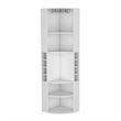 Pemberly Row Corner Bar Cabinet with Wine Storage 70.8in in White