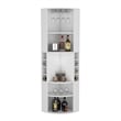 Pemberly Row Corner Bar Cabinet with Wine Storage 70.8in in White