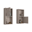 Pemberly Row Bathroom Medicine Cabinet with 4 Shelves in Beige