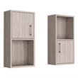 Pemberly Row Bathroom Medicine Cabinet with 4 Shelves in Beige