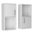 Pemberly Row Bathroom Medicine Cabinet with 4 Shelves in White