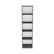Pemberly Row XS 5 Tier Slim Bookcase 71in Tall in Multi-Color