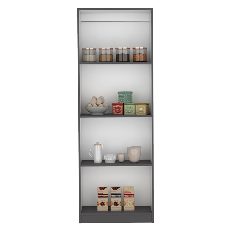 Pemberly Row Bookcase with 4 Shelves 71in Tall in Multi-Color