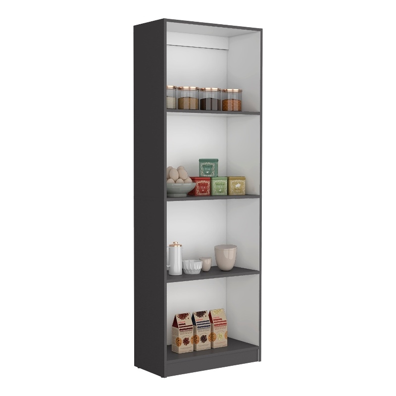 Pemberly Row Bookcase with 4 Shelves 71in Tall in Multi-Color