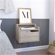 Pemberly Row Floating Nightstand with Drawer and Shelf in Gray