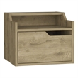 Pemberly Row Floating Nightstand with Drawer and Shelf in Beige