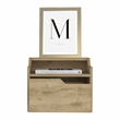 Pemberly Row Floating Nightstand with Drawer and Shelf in Beige