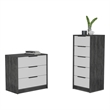 Pemberly Row 2 Piece Bedroom Set 2 Drawer Dressers in Multi-Color