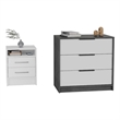 Pemberly Row 2 Piece Bedroom Set Dresser and Nightstand in Multi-Color