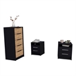 Pemberly Row 3 Piece Bedroom Set Dresser and 2 Nightstands in Multi-Color