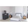 Pemberly Row 3 Piece Bedroom Set Dresser and 2 Nightstands in Black