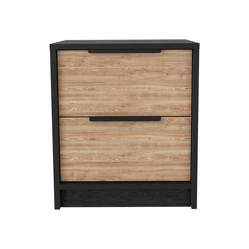 Pemberly Row 3 Piece Bedroom Set Dresser and 2 Nightstands in Black